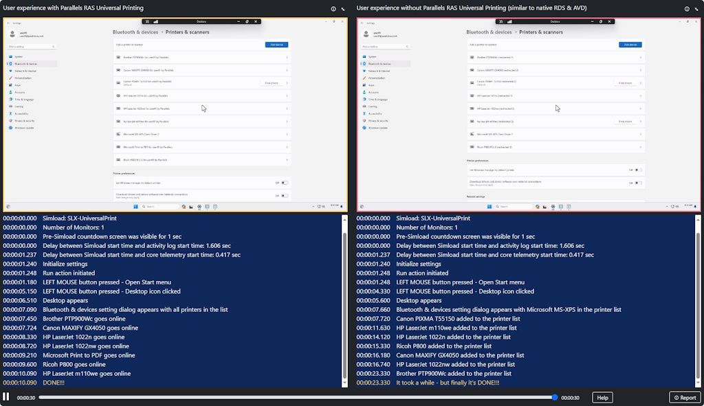 Print Redirection Comparison